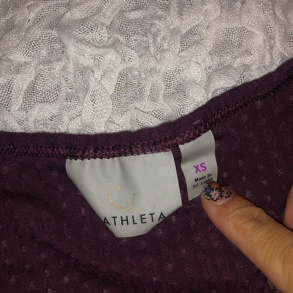 Athleta Burgundy Mesh Long Sleeve Top - XS - Picture 3 of 5